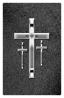 DF35T 517 SL SH BK Silver 3 Crosses Shimmer Black Background